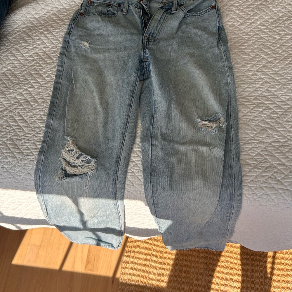 Madewell Light Wash Distressed Boyfriend Jeans